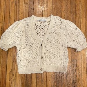 ♥️ Zara knit crocheted bc cropped sweater